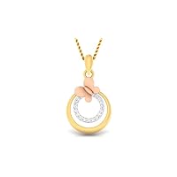 Round Cut Created Diamond Butterfly 925 Sterling Silver 14K Two tone Gold Finish Pendant Necklace for Women's & Girl's