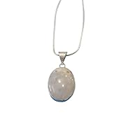 Natural Oval Rainbow Moonstone Pendant 925 sterling Silver Gemtone Jewelry for Her
