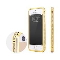 Moon Monkey Diamond Crystal Bling Aluminum Metal Bumper Hard Gold Case Cover for Iphone 5 5s (Gold)