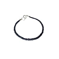 Unisex gem blue sapphire 3.5-4mm rondelle faceted beads stretchable 7 inch bracelet for men,women-Healing, Meditation,Prosperity,Good Luck Bracelet