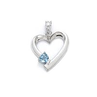 925 Sterling Silver Blue Topaz Love Heart Pendant Necklace Jewelry for Women