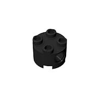 Gobricks GDS-1054 Brick, Round 2 x 2 with Pin Holes Compatible with Lego 17485 All Major Brick Brands Toys Building Blocks Technical Parts Assembles DIY (26 Black(080),15PCS)