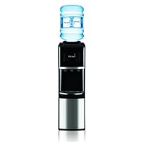 Primo Top-Loading Water Dispenser - 3 Temp (Hot-Cool-Cold) Water Cooler Water Dispenser for 5 Gallon Bottle w/Child-Resistant Safety Feature, Black and Stainless Steel, 3 Spout
