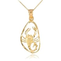 Gold Stunning Scorpio Zodiac Charm Scorpion Pendant Necklace - Gold Purity:: 10K, Pendant/Necklace Option: Pendant Only