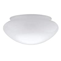 Dysmio 6-Inch White Classic Globe, Dome, Fitter Size 5-1/2 inches, Replacement Mushroom Glass Shade for Pendant, Fan light, Bathroom