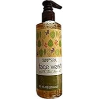 Trader Joe’s Face Wash Bundle - SPA Face Wash with Tea Tree Oil 8.5 oz and Spa Natural Facial Cleansing Pads