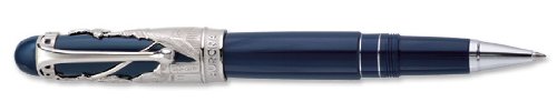 Aurora Torino 150 Blue with Sterling Silver Overlay Rollerball Pen - AU-875IT