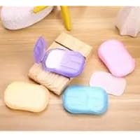 KPS Soap Flakes Mini Bath Slice Sheets Scented Foaming Paper for Travel Camping Hiking (Multicolor) Soft soap Strips Travelling hand wash Outdoor Disposable Box