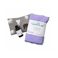 Boho Infant Massage Multi-use Kit, Small, Lavender, Grey Elephants