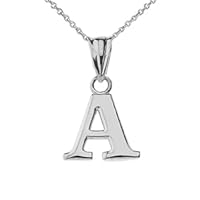 Initial Pendant Necklace in White Gold - Gold Purity:: 14K, Pendant/Necklace Option: Pendant With 16