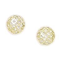 14k Yellow Gold CZ Cubic Zirconia Simulated Diamond Large Crystal Ball Screw Back Earrings Measures 8x8mm Jewelry for Women