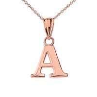Initial Pendant Necklace in Rose Gold - Gold Purity:: 14K, Pendant/Necklace Option: Pendant With 16