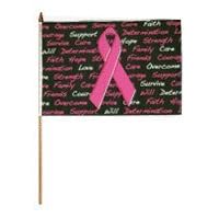 One Dozen Breast Cancer 12x18in Stick Flags.