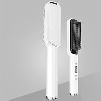 Profissional Hair Straightener Brush Electric Hot Comb Anti-scalding Ceramic Hair Curler Straightening Heating Combs Heated Hair (Gold)