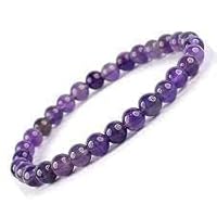 Natural Amethyst crystal Stone Reiki (8 mm) Elevate Your Energy with our Amethyst Crystal Bracelet - A Stylish Accessory for Spiritual Wellness. Chakra Balancing for Men and Women