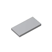 Classic Building Tiles, Light Grey Tile 2x4, 100 Piece, Compatible with Lego Parts and Pieces 87079(Color:Light Grey)