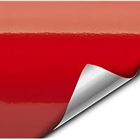 Red Gloss Car Wrap Vinyl Roll with Air Release Adhesive 3mil (50ft x 5ft)