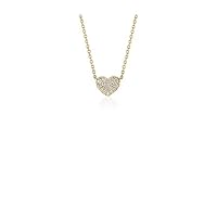 0.20 CT Round Created Diamond Cluster Heart Pendant Necklace 14K Yellow Gold Over
