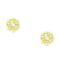 14k Yellow Gold November Yellow CZ Large Flower Screw Back Earrings Measures 5x5mm Jewelry for Women