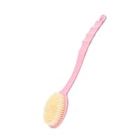 Long Handle Back Shower Brush Soft Bristles Bath Brush Skin Massager Back Scrubber Shower Clean Body Brush Bathroom Accessories (pink)