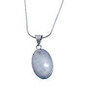 White Oval Moostone pendant 925 sterrling silver wedding gift jewelry
