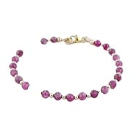 Natural  Star Ruby Gemstone ronud 4mm Faceted 7inch Beads Stretchble bracelet crystal healing energy stone bracelet for Women & Men Adjustable Size