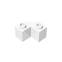 Gobricks GDS-610 Brick 2x2 w. Angle 45 Degrees Compatible with Lego 87620 All Major Brick Brands Toys Building Blocks Technical Parts Assembles DIY (1 White(090),500 PCS)