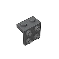 Gobricks GDS-641 Angle Plate 1X2 / 2X2 Compatible with Lego 44728 21712 92411 All Major Brick Brands Toys Building Blocks Technical Parts Assembles DIY (199 Dark Bluish Gray(072),20 PCS)