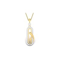 Round Cut Created Diamond Unique 925 Sterling Silver 14K Yellow Gold Finish Pendant Necklace for Women's & Girl's
