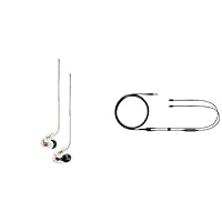 Shure SE425-CL Over Ear Professional Sound Isolating Earbuds, Clear Detachable Universal Communication Cable for Detachable Se Sound Isolating Earphones, Black