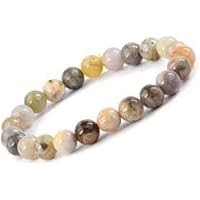 Natural Crazy Lace Agate Bracelet Natural Crystal 8 mm Beads Bracelet Round Shape for Reiki Healing and Healing Stone (Color : Multi)