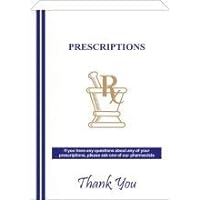 Pharmacy Prescription Bags White - 7 x 5 x 14 inches - Gold and Blue Thank You Print - Capacity: 12 lbs - Qty 500 (Rx Bag, Paper Bag, Medicine Bag, Lunch Bag, Party Favor Bag)