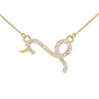 14K Gold Capicorn Zodiac Sign Diamond Necklace - Chain Length 16
