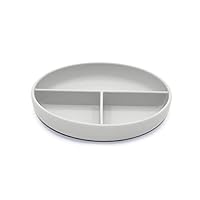 Divided Suction Plate | 100% Food-Grade Silicone | Comes With A Lip Edge & Suction Base | Non-Slip & Soft | Dishwasher Friendly | Light Storm | Size 500ml