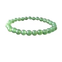 Unisex gem green aventurine8mm round smooth beads stretchable 7 inch bracelet for men,women-Healing, Meditation,Prosperity,Good Luck Bracelet #Code - stbr-04565
