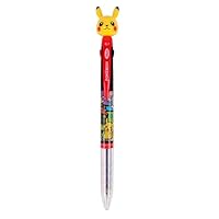 Pikachu 1 Count Cute Figure 0.7mm 3-Color Ballpoint Pen (Red)