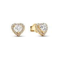 K Gallery 1.10Ctw Heart Cut Diamond Engagement Stud Earrings 14K Yellow Gold Finish