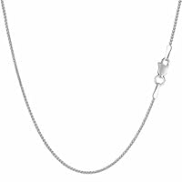The Diamond Deal 10k SOLID Yellow or White Gold 1.00mm Shiny Round Wheat Chain Necklace for Pendants and Charms with lobster-Claw Clasp Womens Chains And Jewelry (16