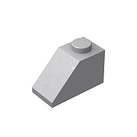 Classic Light Gray Slope Bulk, Light Gray Slope Curved 30 2x1 x 2/3, Building Slope Curved Flat 200 Piece, Compatible with Lego Parts and Pieces: 2x1 Light Gray Slope (Color: Light Gray) Slope Curved