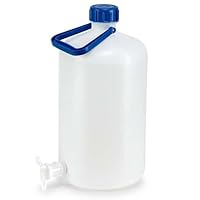 Cole-Parmer Heavy-Walled HDPE Carboy w/Spigot, Narrow Mouth, 10 L