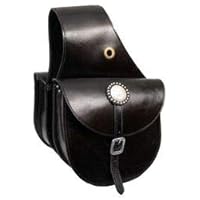 Manaal Enterprises Cow Hide Genuine Leather Western Trail Simple Horse Saddle Bag, Size: 12” L x 11” W x 3” D