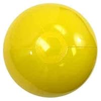 16-Inch Deflated Size Solid Yellow Beach Ball - Inflatable to 12-Inches Diameter