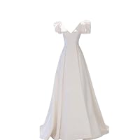 Sexy V-Neck A-line Bubble Sleeve Bridesmaid Dress Wedding Dress