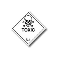 UN Toxic 6.1 (ADR & UN Compliant Sticker) - Quantity: 25-100mm x 100mm Diamond - by Inoxia