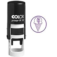 ICE Cream Self Inking Mini Rubber Stamp Colop Round Decorative Teachers Stamps 12mm