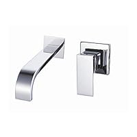 Waterfall Widespread Chrome Wall Mounted Single Handle Two Holes Bath Taps Vessel Sink Bowl Sink Bathroom Sink Faucet