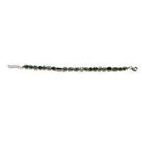 20 Cts, Natural Brazilian Emerald Sterling Silver Bracelet 8 Inch, Emerald Smooth Oval Shape Beads, Sterling Silver Jewelry, May Birthstone, Emerald Jewelry