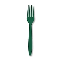 Club Pack of 288 Hunter Green Premium Heavy-Duty Plastic Party Forks