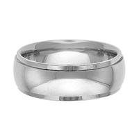 Wedding Bands; Platinum Men`s and Women`s Dome Step Wedding Bands 7mm Wide Comfort Fit