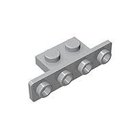 Gobricks GDS-638 Angle Plate 1X2/1X4-1x2-1x4 Holder Compatible with Lego 10201 2436 All Major Brick Brands Toys Building Blocks Technical Parts Assembles DIY (194 Light Bluish Gray(071),20 PCS)